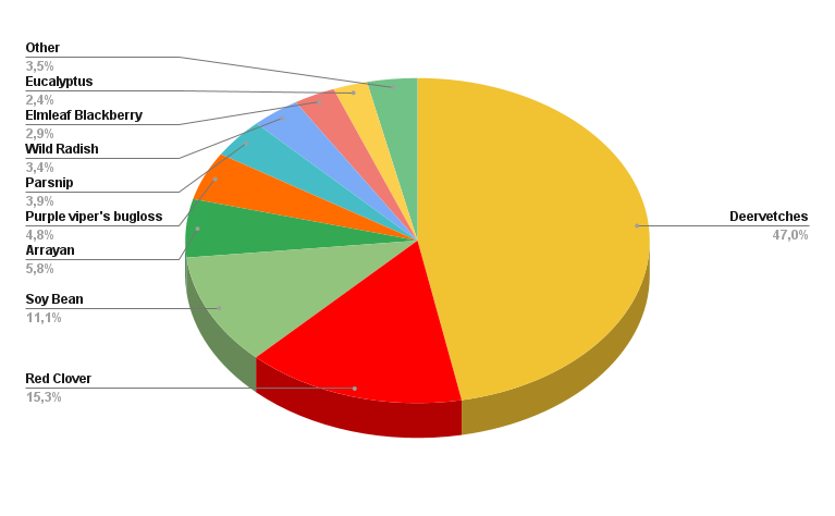 Pie Chart of Honey Composition