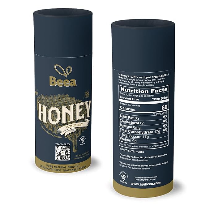 Premium Honey + FREE Wood Dipper | 4 Bottles of 8 Ounces Each (4 x 8 oz)